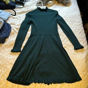 Elegant Green Long Sleeve Dress